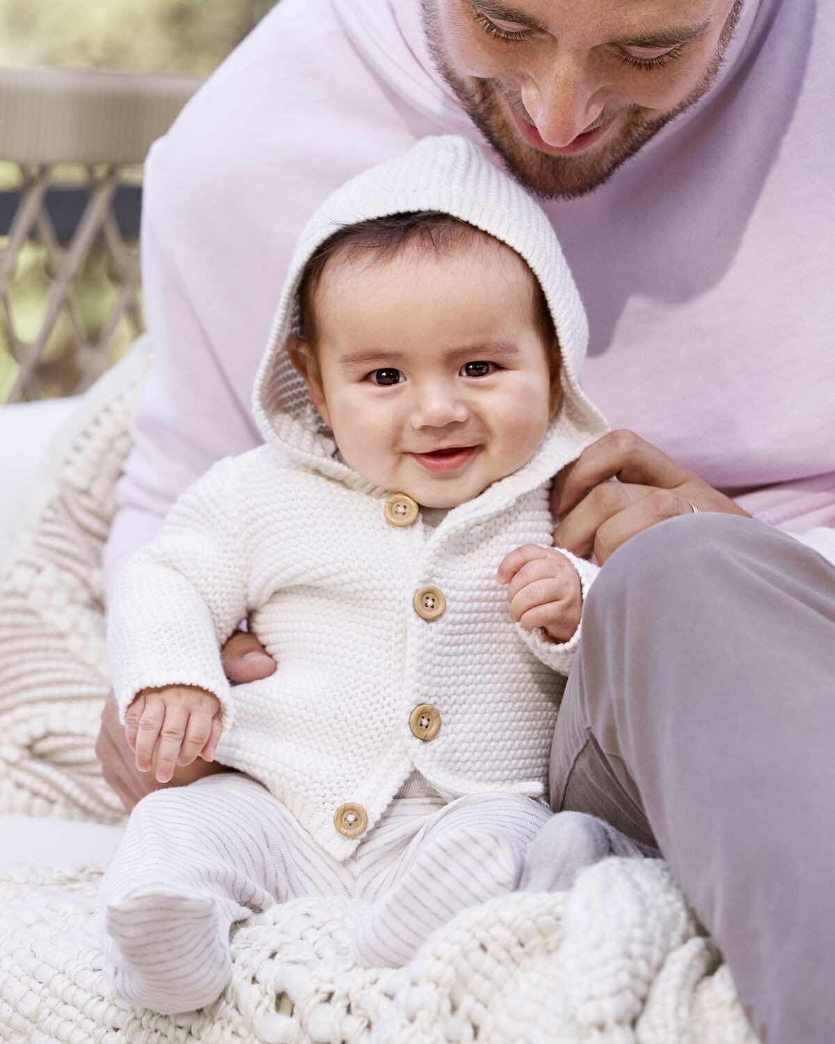 Baby Organic Signature Stitch Cardigan - Image 4