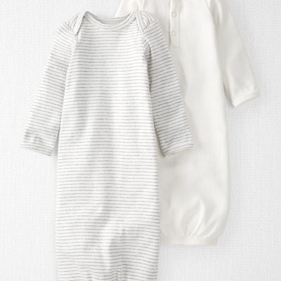 Baby 2-Pack Organic Cotton Rib Sleeper Gowns