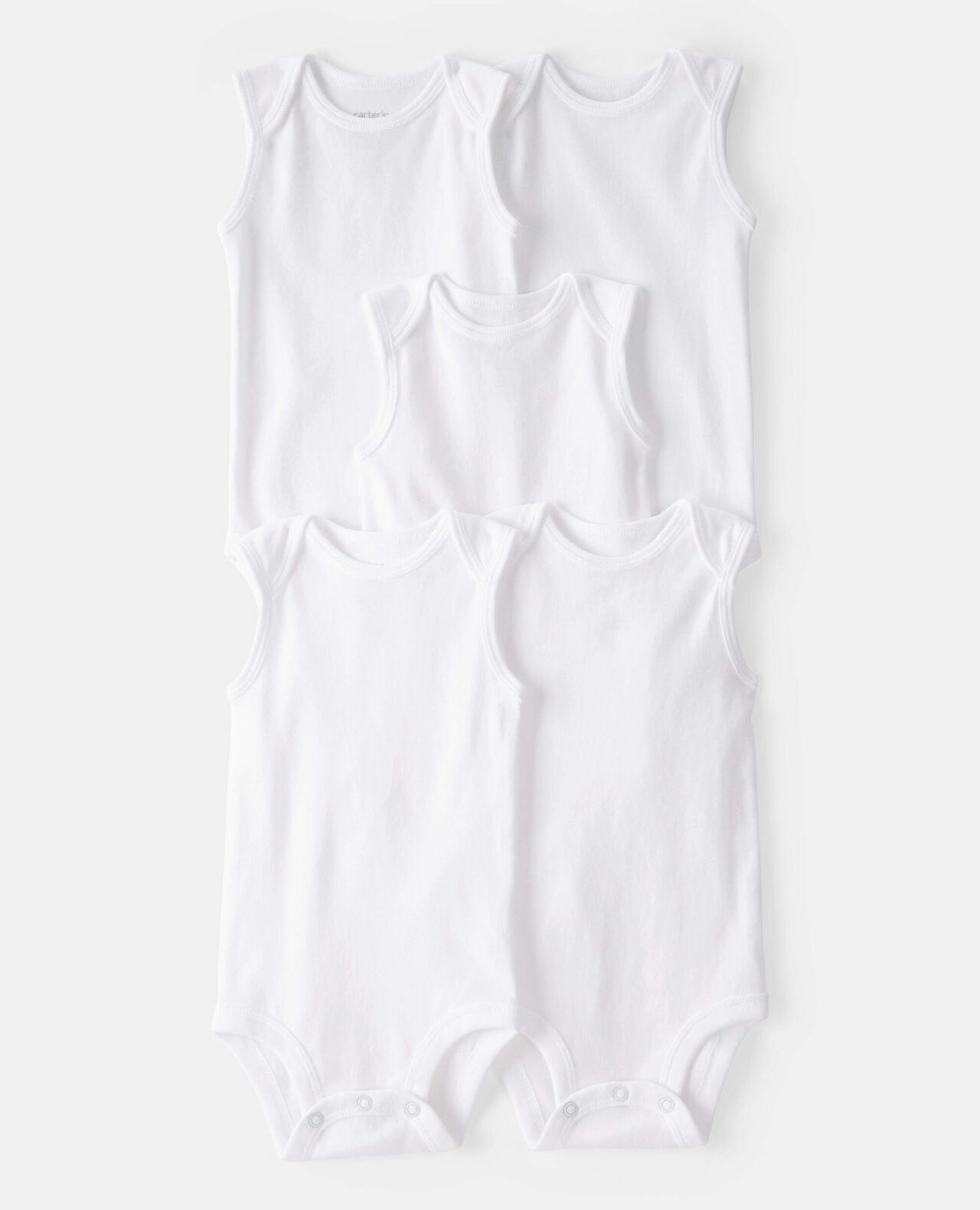 Baby 5-Pack Sleeveless Bodysuits - White - Image 6