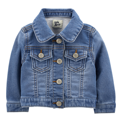 Baby Girl Knit-Like Denim Jacket - Dark Wash