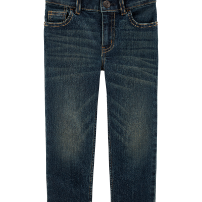 Baby Faded Dark Wash Straight-Leg Jeans