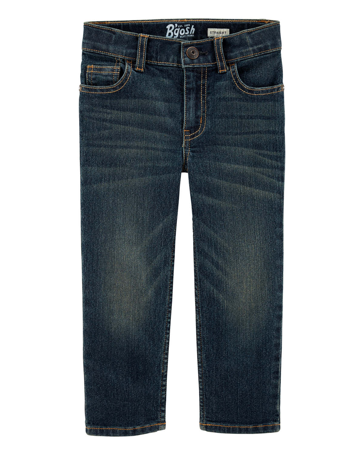 Baby Faded Dark Wash Straight-Leg Jeans