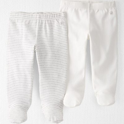 Baby 2-Pack Organic Cotton Rib Footed Pants