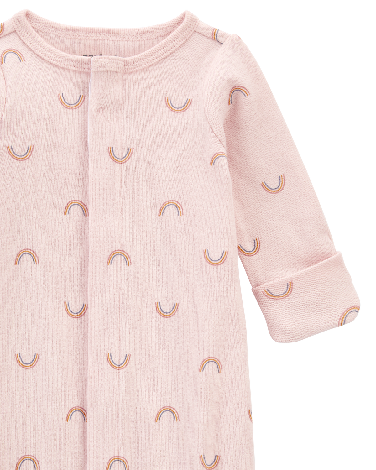 Baby Girl Preemie Rainbow Cotton Sleeper Gown - Image 3