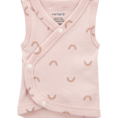 Baby Girl Preemie Rainbow Cotton Tank - Pink