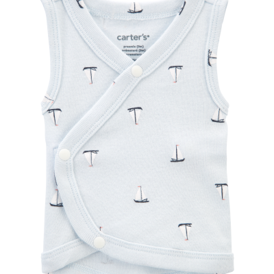 Baby Boy Preemie Sailboat Tank - Blue