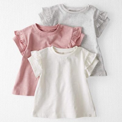 Baby Girl 3-Pack Organic Cotton Flutter T-Shirts