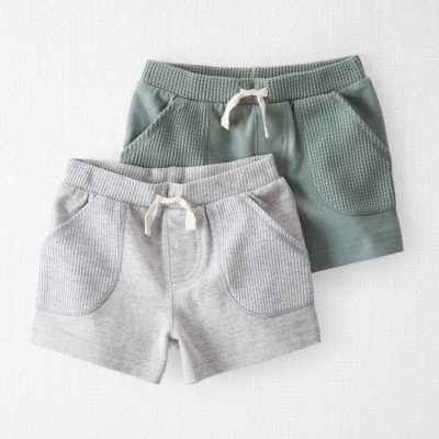 Baby 2-Pack Organic Cotton Waffle Knit Shorts