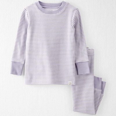 Baby Girl Striped Organic Cotton Pajamas Set