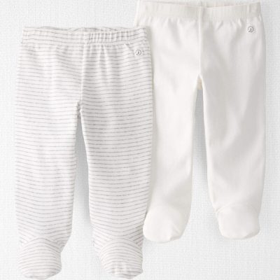 Baby 2-Pack Organic Cotton Rib Footed Pants