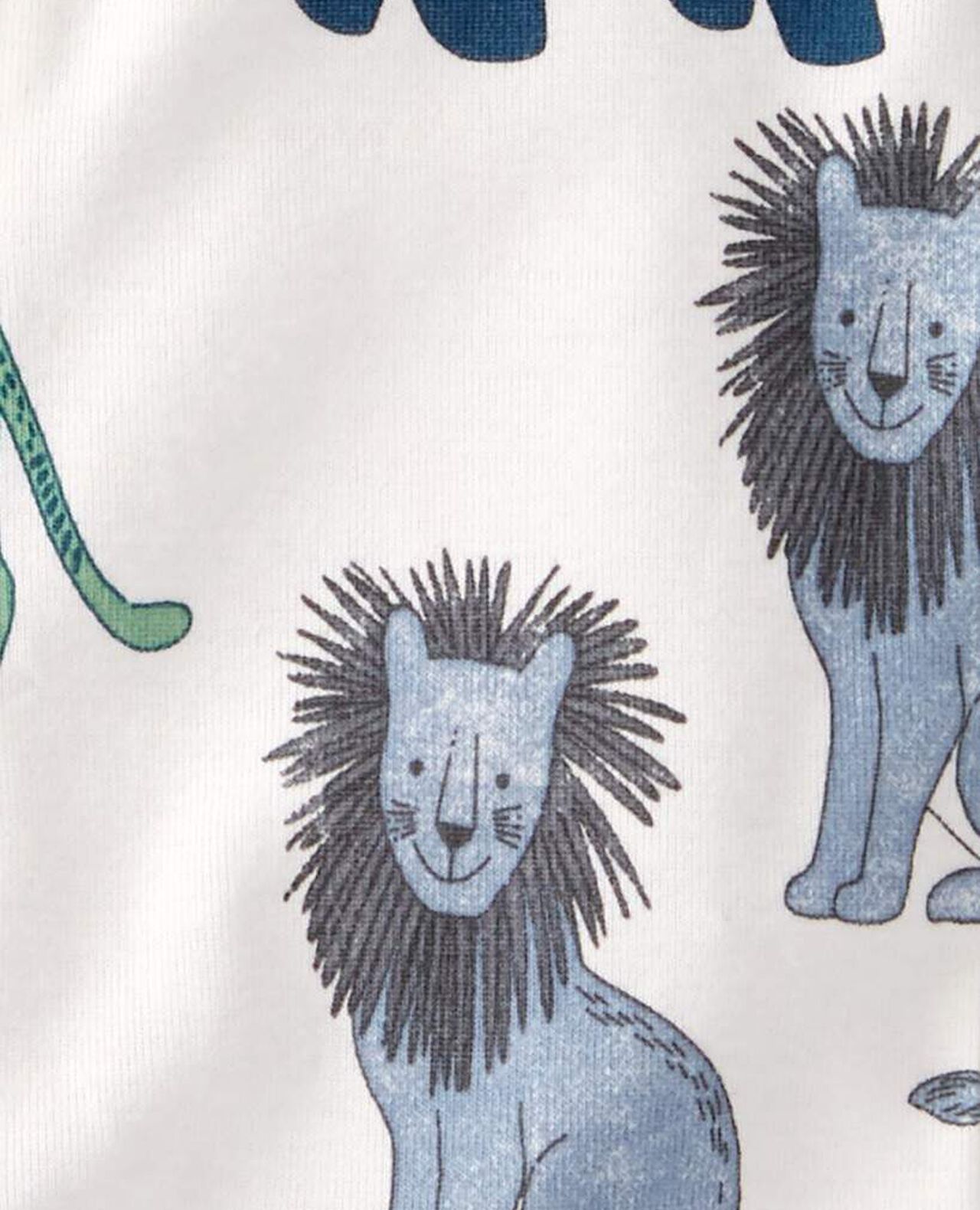 Baby Organic Cotton 1-Piece Pajamas in Wildlife Print - Image 4