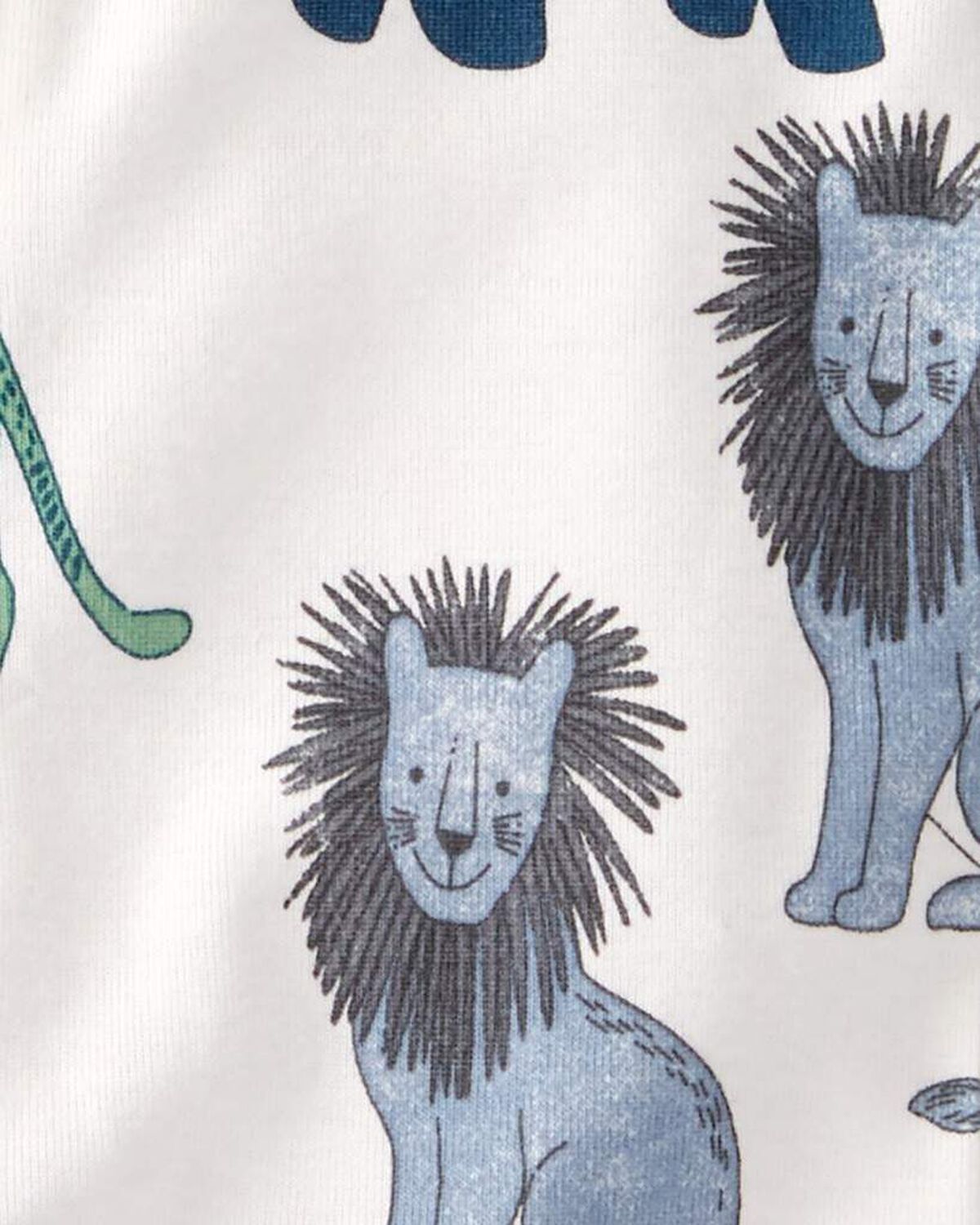 Baby Organic Cotton 1-Piece Pajamas in Wildlife Print - Image 3