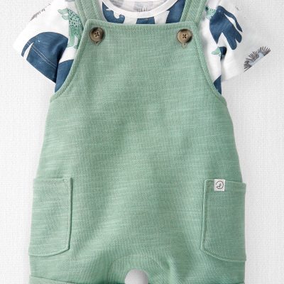 Baby 2-Piece Organic Cotton Shortall Set