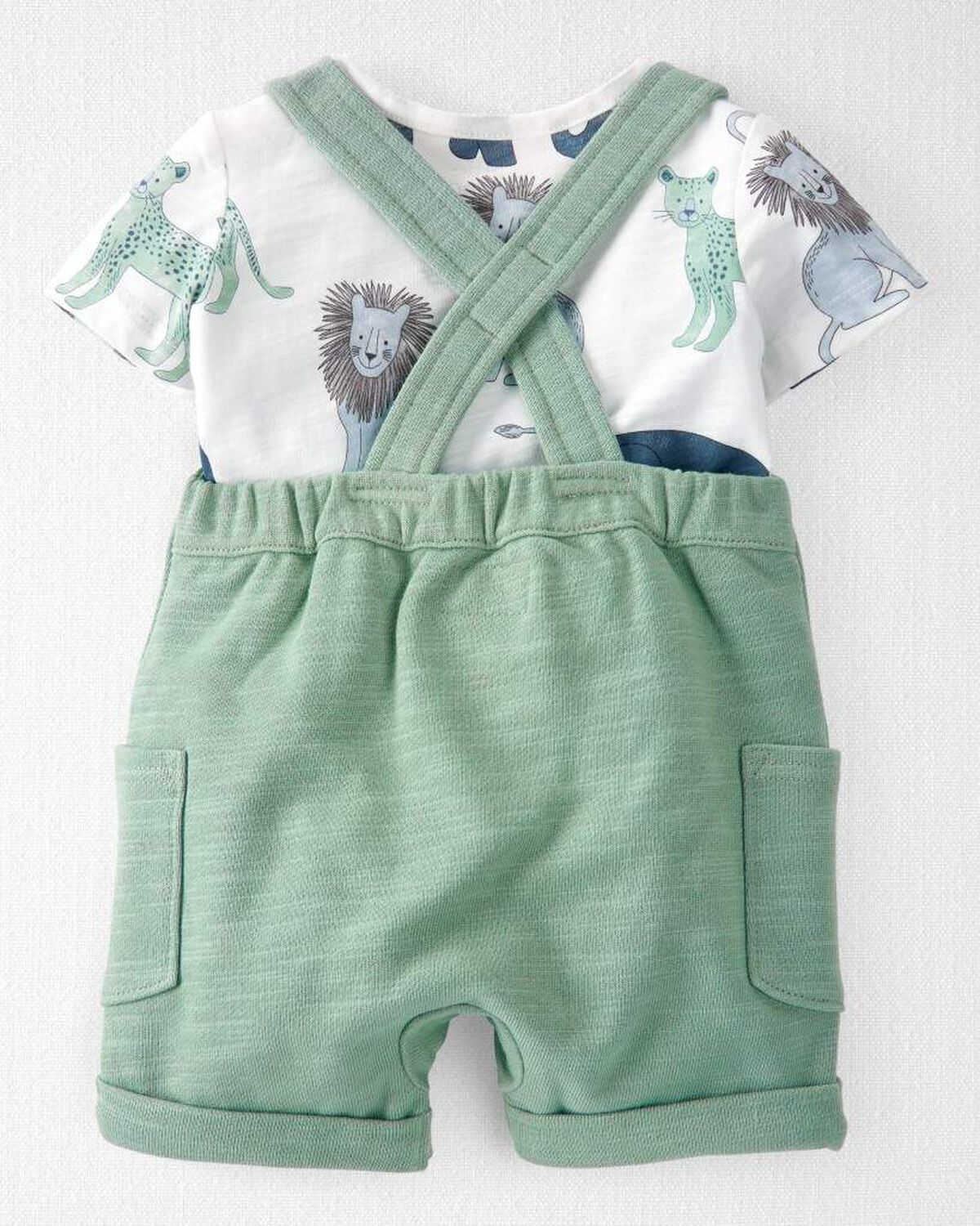 Baby 2-Piece Organic Cotton Shortall Set - Image 2