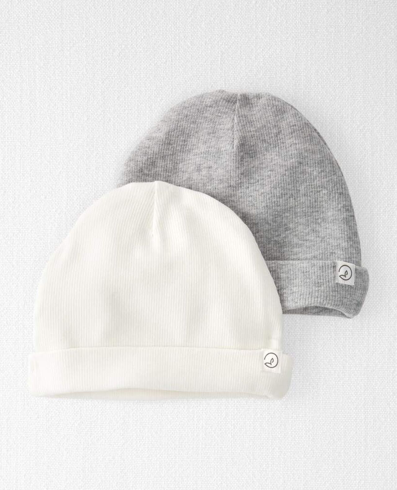 Baby 2-Pack Organic Cotton Rib Caps - Image 4