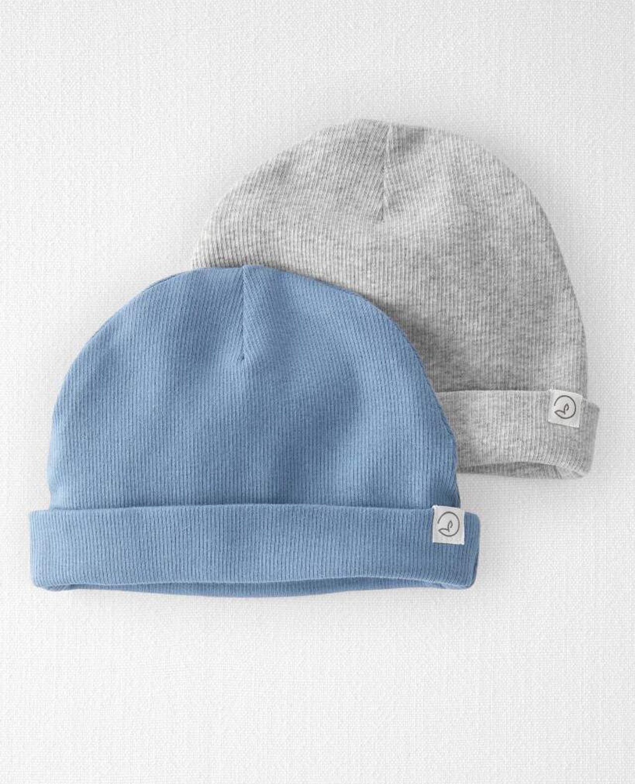 Baby 2-Pack Organic Cotton Rib Caps - Image 3