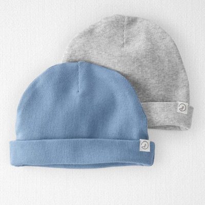 Baby 2-Pack Organic Cotton Rib Caps