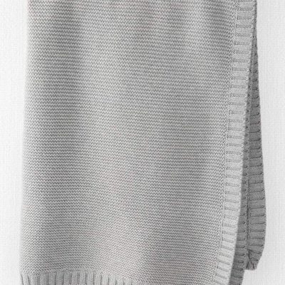 Baby Organic Cotton Textured Knit Blanket in Gray