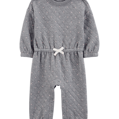 Baby Polka Dot Double-Knit Jumpsuit