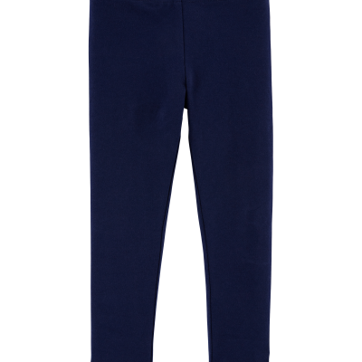 Baby Girl Cotton Stretch Leggings - Navy