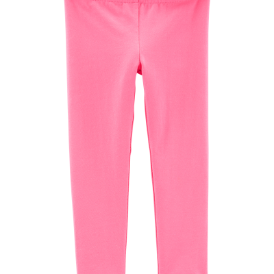 Baby Girl Cotton Stretch Leggings - Pink