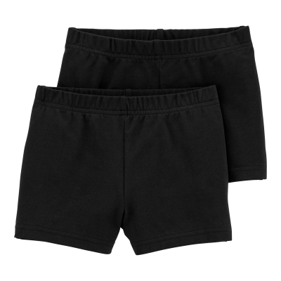 Baby Girl 2-Pack Cartwheel Shorts - Black
