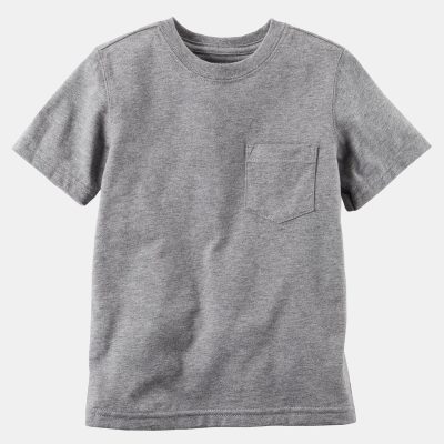Baby Solid Short-Sleeve Pocket Tee - Grey