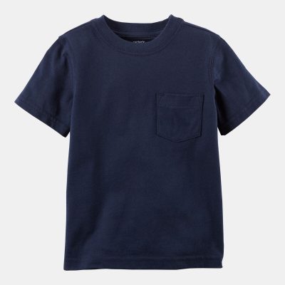 Baby Solid Short-Sleeve Pocket Tee - Navy