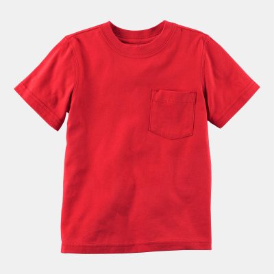 Baby Solid Short-Sleeve Pocket Tee - Red