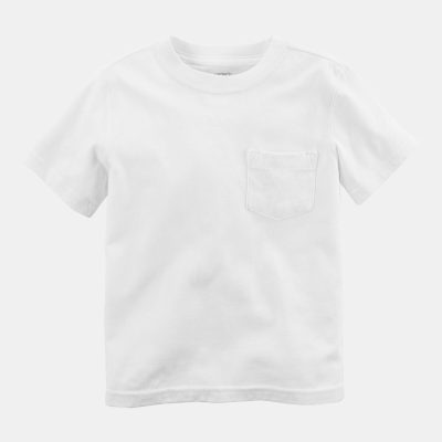 Baby Solid Short-Sleeve Pocket Tee - White