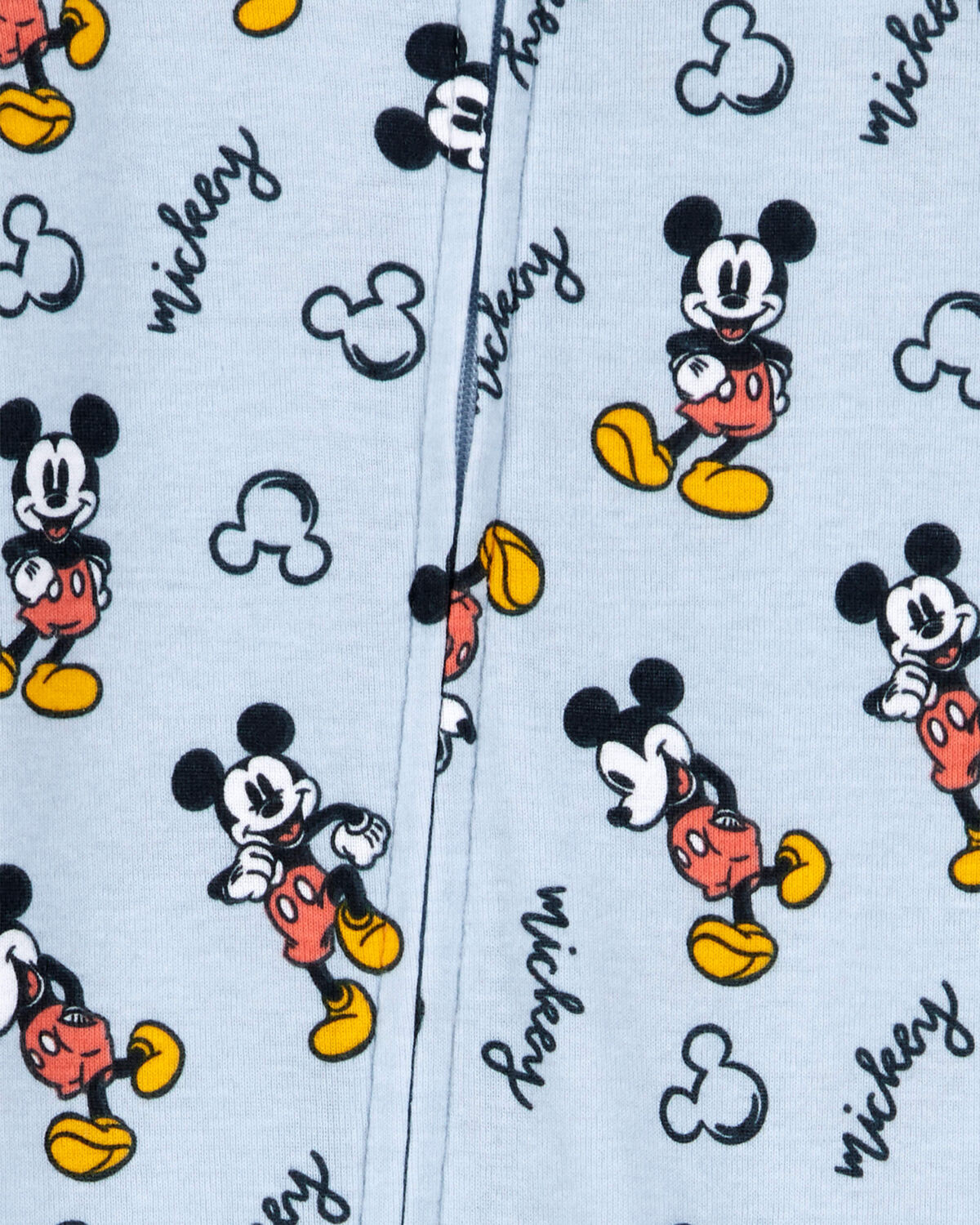 Baby Boy Disney© Mickey Mouse Snug Fit Cotton Footie 1-Piece Pajamas - Blue - Image 2
