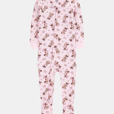 Baby Girl Disney© Minnie Mouse Snug Fit Cotton Footie 1-Piece Pajamas - Pink
