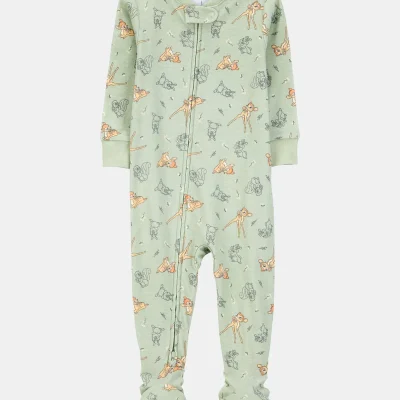 Baby Girl Bambi Snug Fit Cotton Footie 1-Piece Pajamas