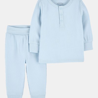 Baby Boy 2-Piece PurelySoft Outfit Set - Blue