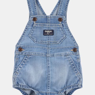 Baby Denim Bubble Romper - Blue