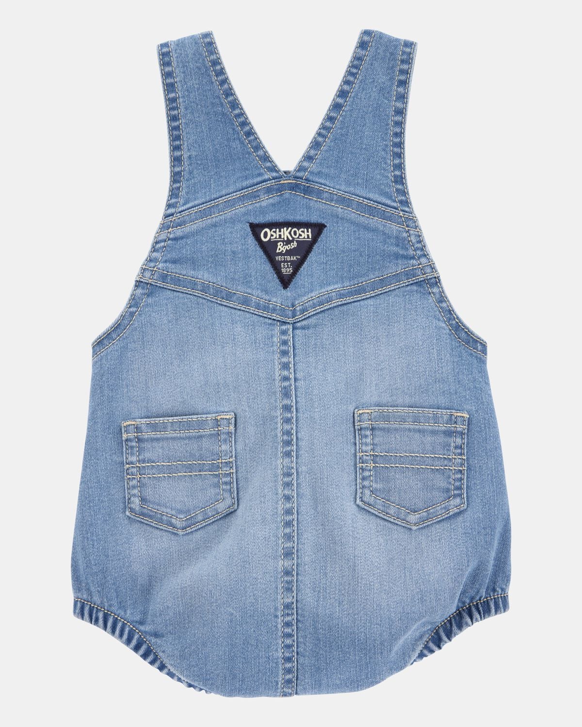 Baby Denim Bubble Romper - Blue - Image 2