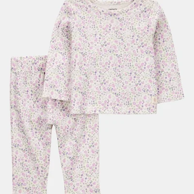 Baby 2-Piece Floral Long-Sleeve Tee & Pant Set