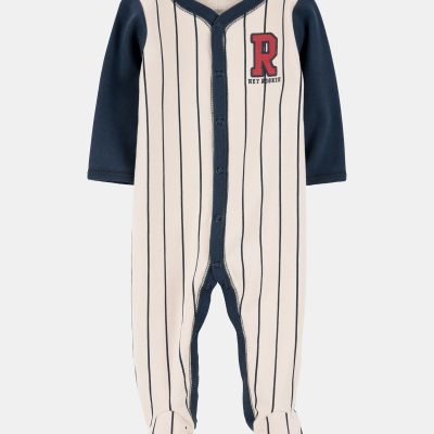Baby Boy Baseball Rookie Snap Cotton Sleep & Play Pajamas