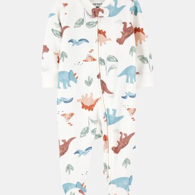 Baby Boy Dinosaur 2-Way Zip Cotton Sleep & Play Pajamas