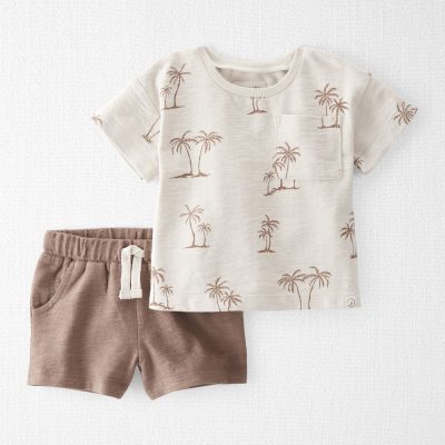 Baby 2-Piece Palm Tree Print Set Made with Organic Cotton