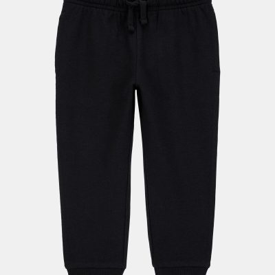 Baby Boy Pull-On Drawstring Joggers - Black