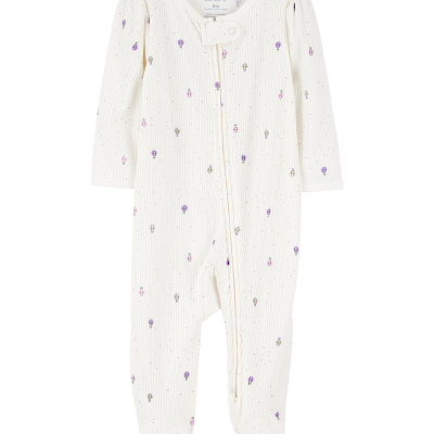 Baby Girl Air Balloon 2-Way Zipper Textured Sleep and Play