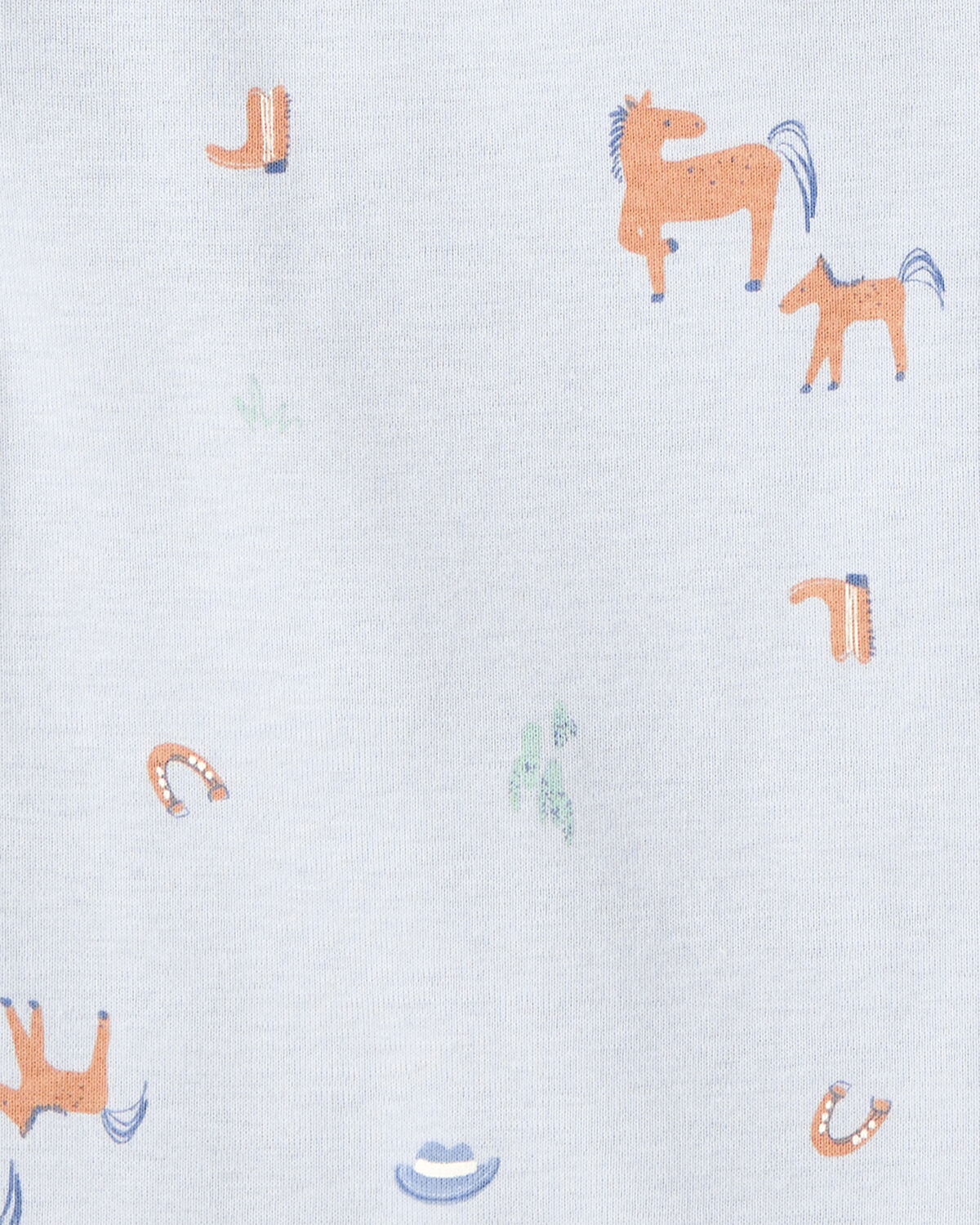 Baby Boy 5-Pack Cowboy Print Cotton Multipack Bodysuits - Blue/White/Orange/Green - Image 6