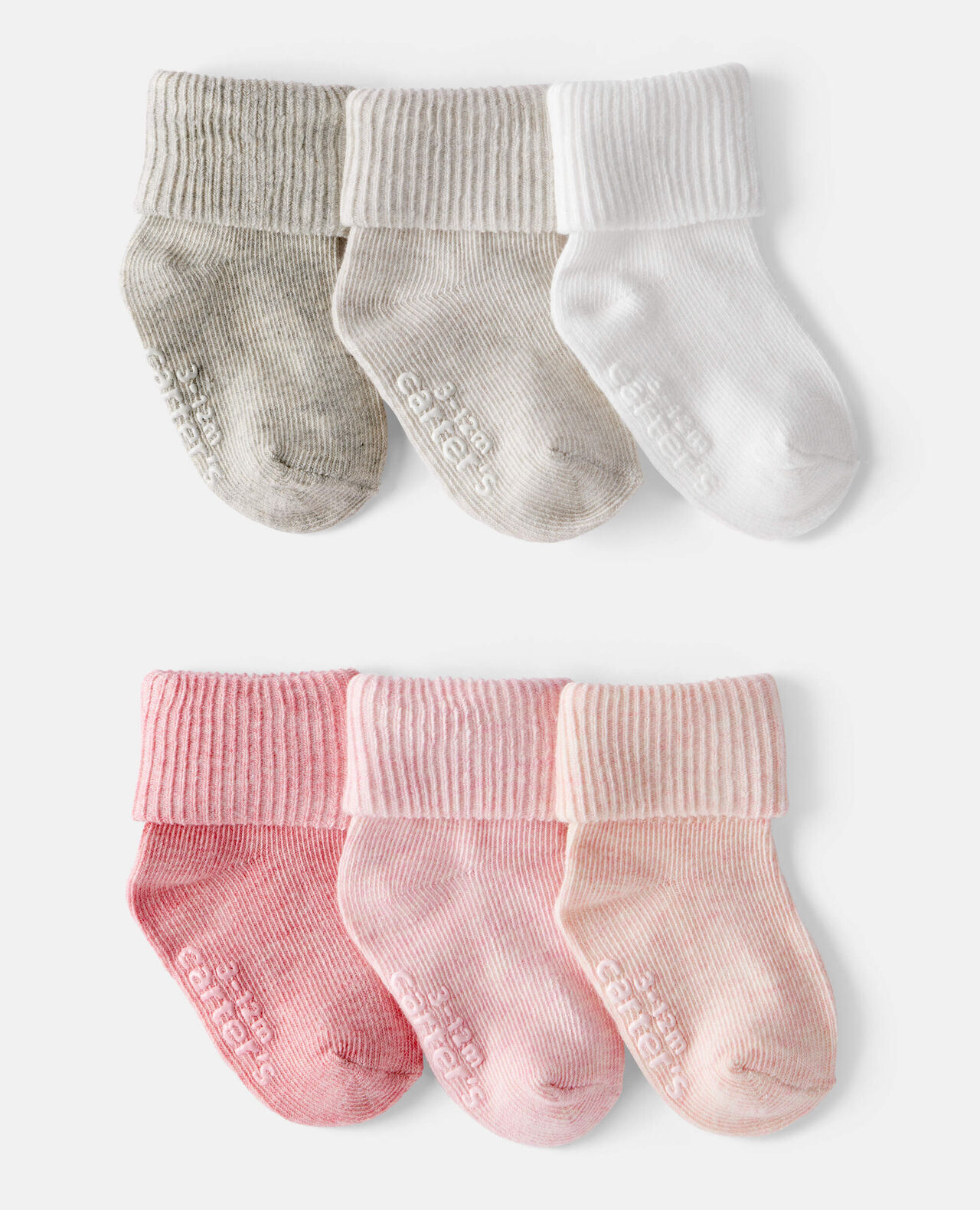 Baby Girl 6-Pack Socks - White/Pink - Image 2