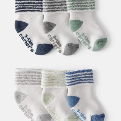 Baby Boy 6-Pack Striped Ankle Socks