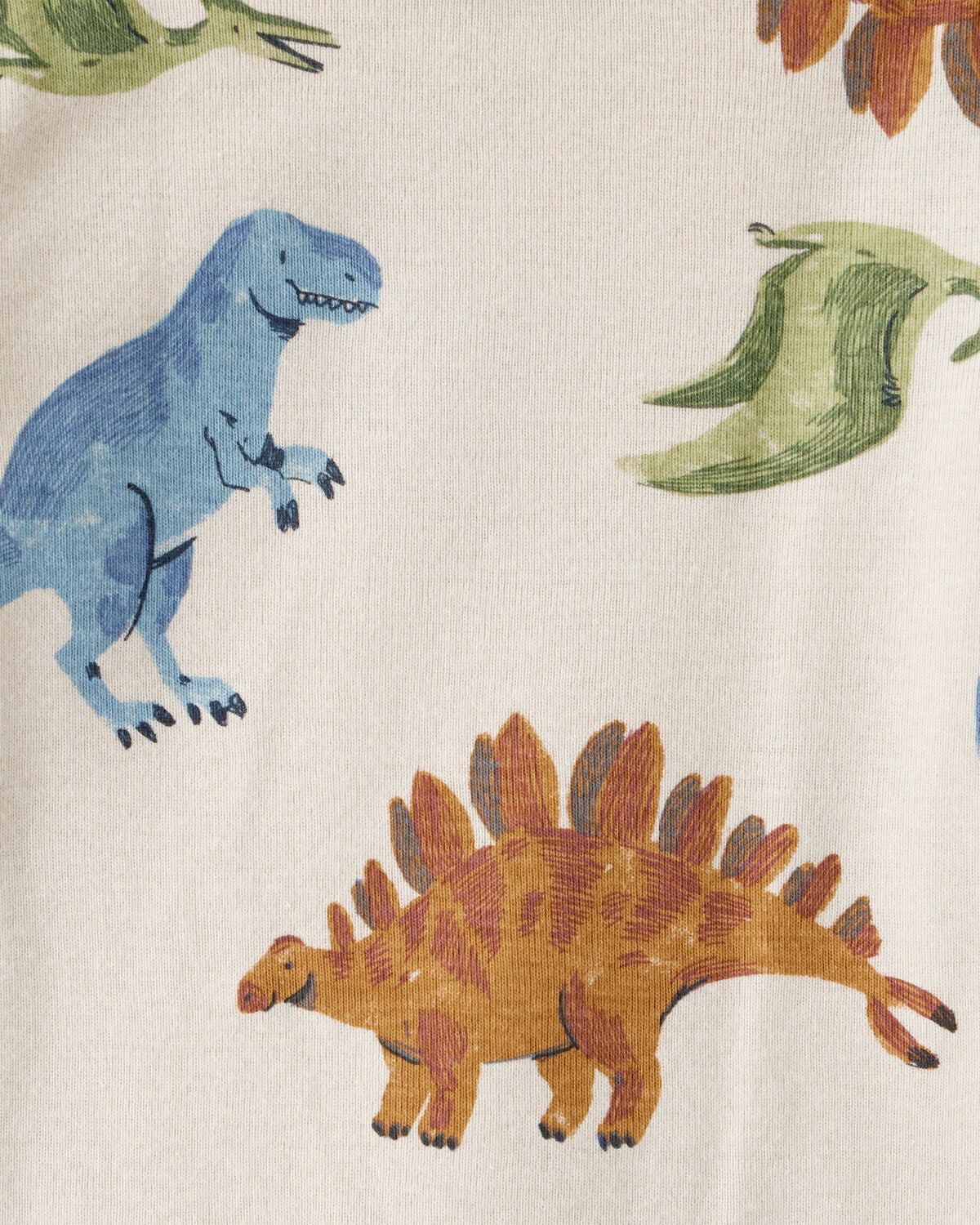 Baby Boy 4-Pack Dinosaur Print Cotton Long-Sleeve Multipack Bodysuits - Image 3