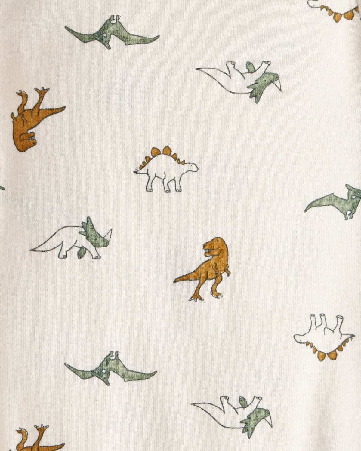 Baby Boy 4-Pack Dinosaur Print Cotton Long-Sleeve Multipack Bodysuits - Image 4