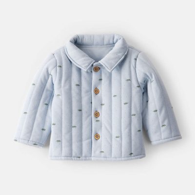 Baby Boy Dinosaur Quilted Cardigan - Blue