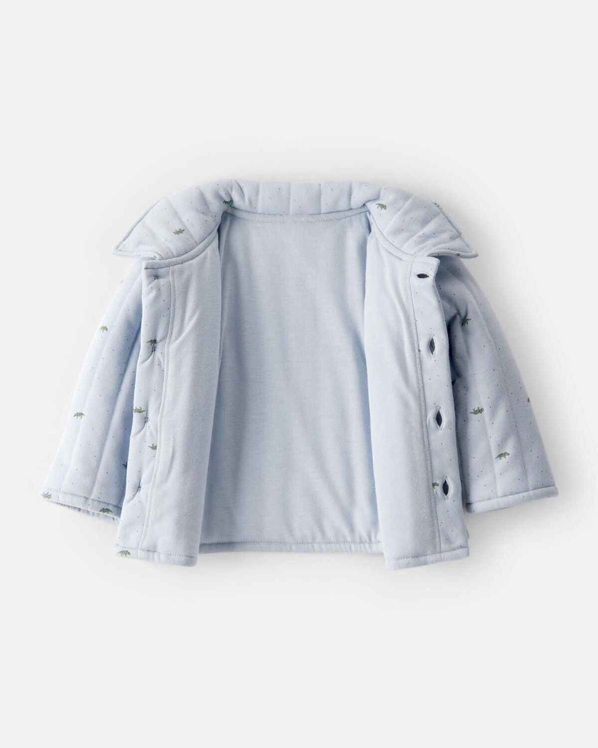 Baby Boy Dinosaur Quilted Cardigan - Blue - Image 2
