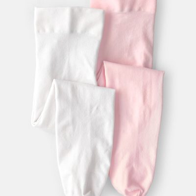 Baby Girl 2-Pack Tights - Pink/White
